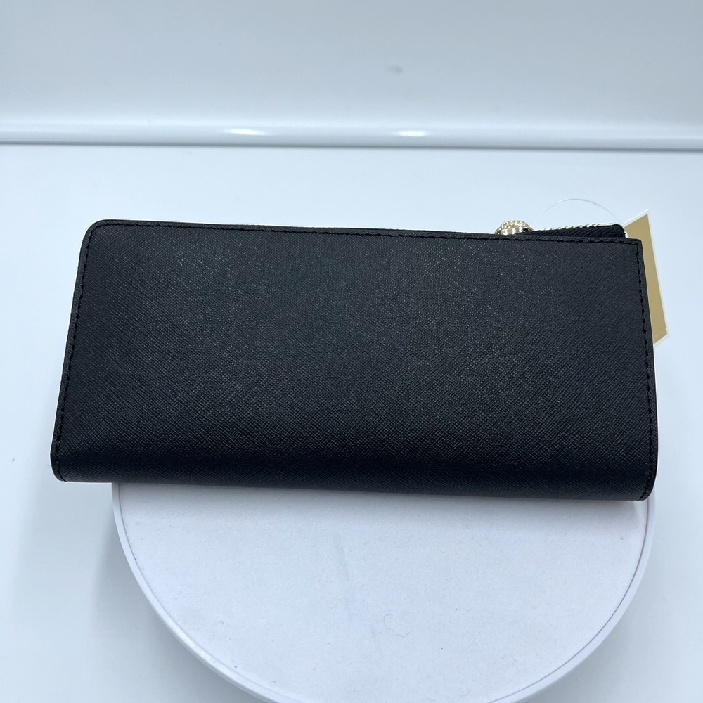 Michael Kors Large Black Leather Quarter-Zip Wallet  NWT - Picture 5 of 5